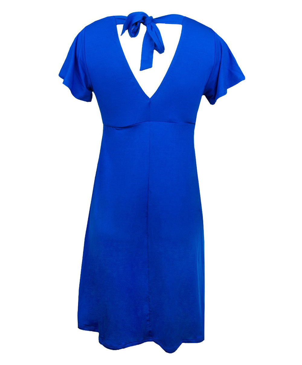 Robe d'été manche courte La Chiquissima bleu electric Antigel Bain ESB1514-ME 10