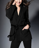 Robe de chambre polaire courte Antigel de Lise Charmel Simply Perfect noir polaire ENA6206-NP