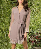 Robe de chambre luxe Lise Charmel Frisson Végétal rose ALG2112-VR