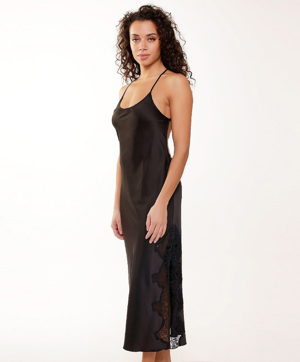 Robe de nuit longue dos nu noire Lingadore Lingadore nightwear 7507LD-02-NOIR