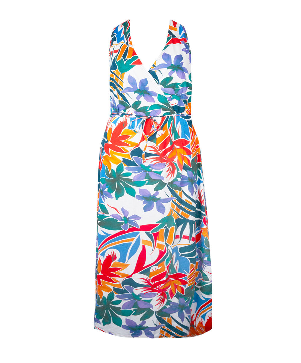 Robe de plage longue La Flaneuse papiers découpés multicolore Antigel Bain ESB1167-PD