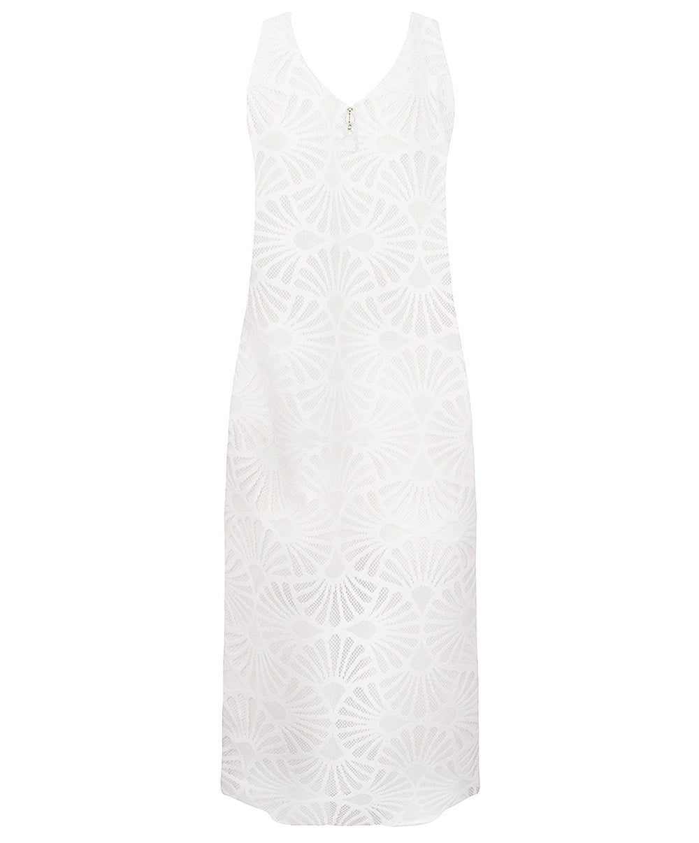 Robe de plage longue La Muse Dentelle blanc Antigel Bain ESB1106-BL