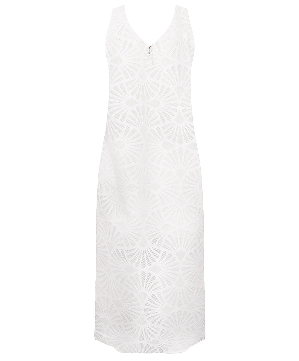 Robe de plage longue La Muse Dentelle blanc Antigel Bain ESB1106-BL