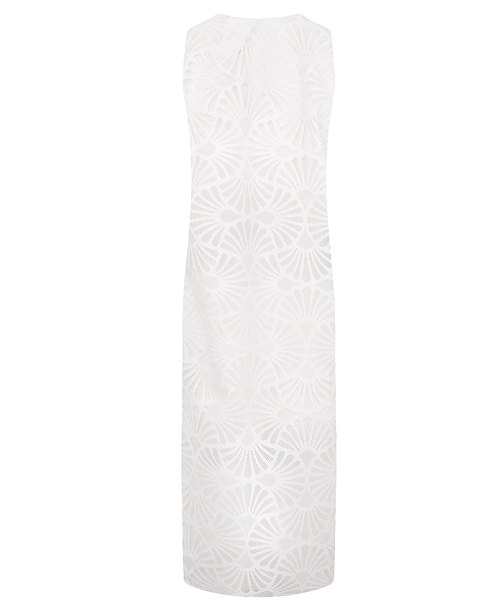 Robe de plage longue La Muse Dentelle blanc Antigel Bain ESB1106-BL