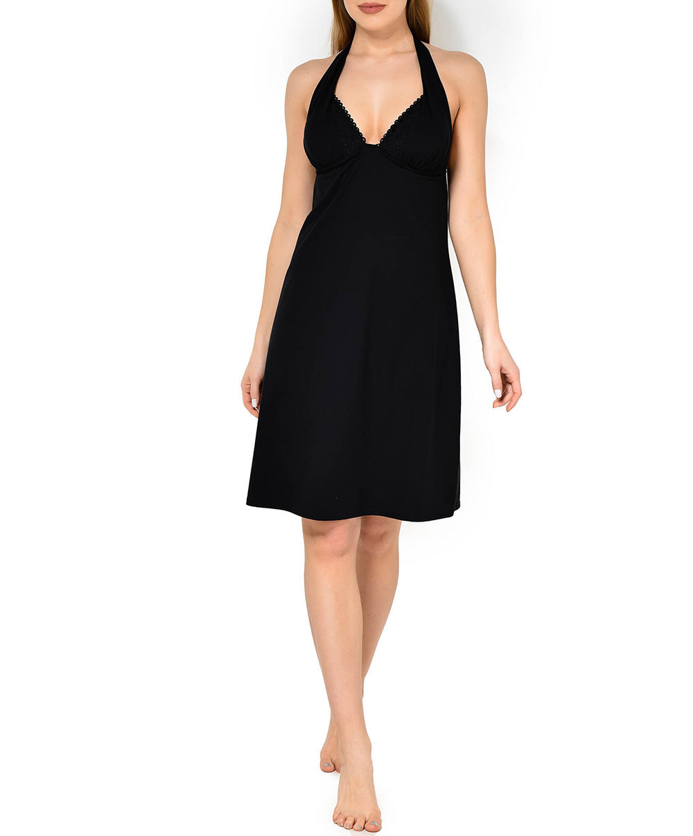 Robe de plage tour de cou Lise Charmel bain Ajourage Couture noir ASA1015-NO 3