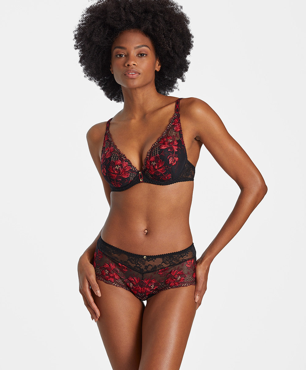 Shorty Mélodie d'été black cherry Aubade IC70-BCHE