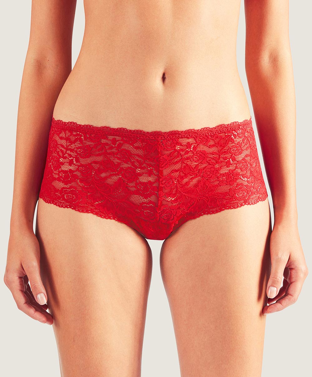 Shorty taille basse "St-"Tropez rouge Rosessence rouge gala Aubade HK70-GALA