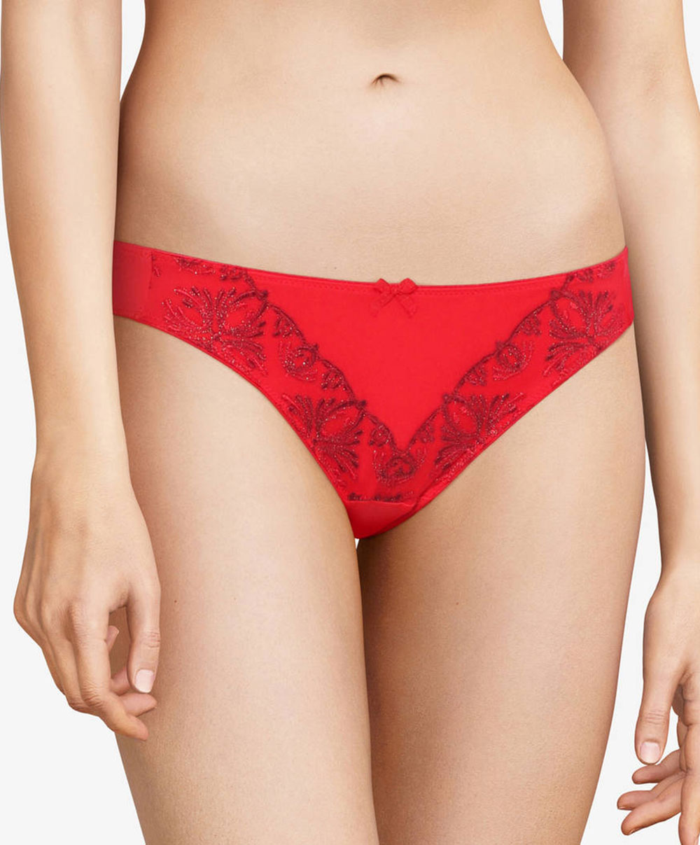 Slip dégagé Chantelle Champs Elysées Rouge poison C26030-0Y1
