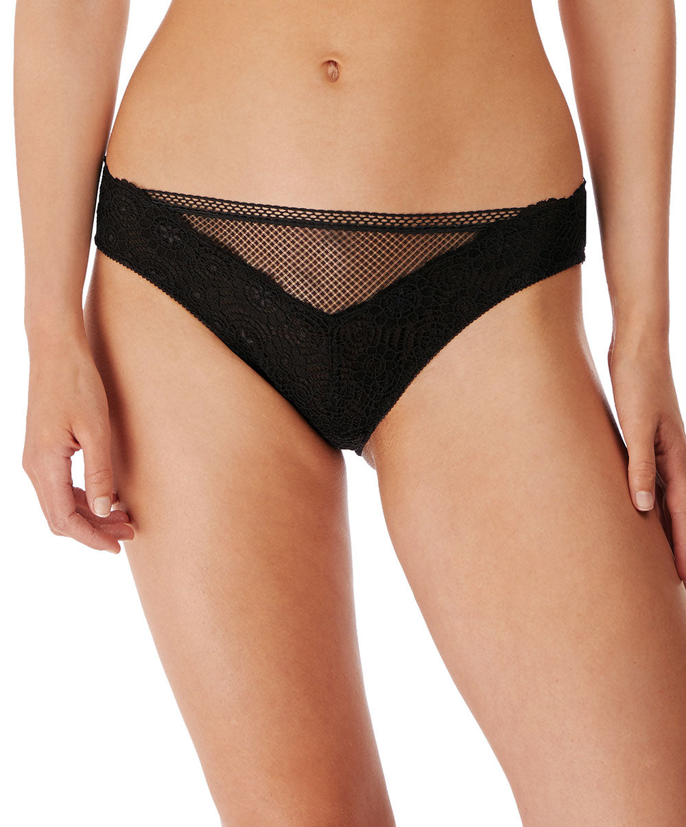 Slip italien dos ajouré Freya Expression noir AA5495-BLK face