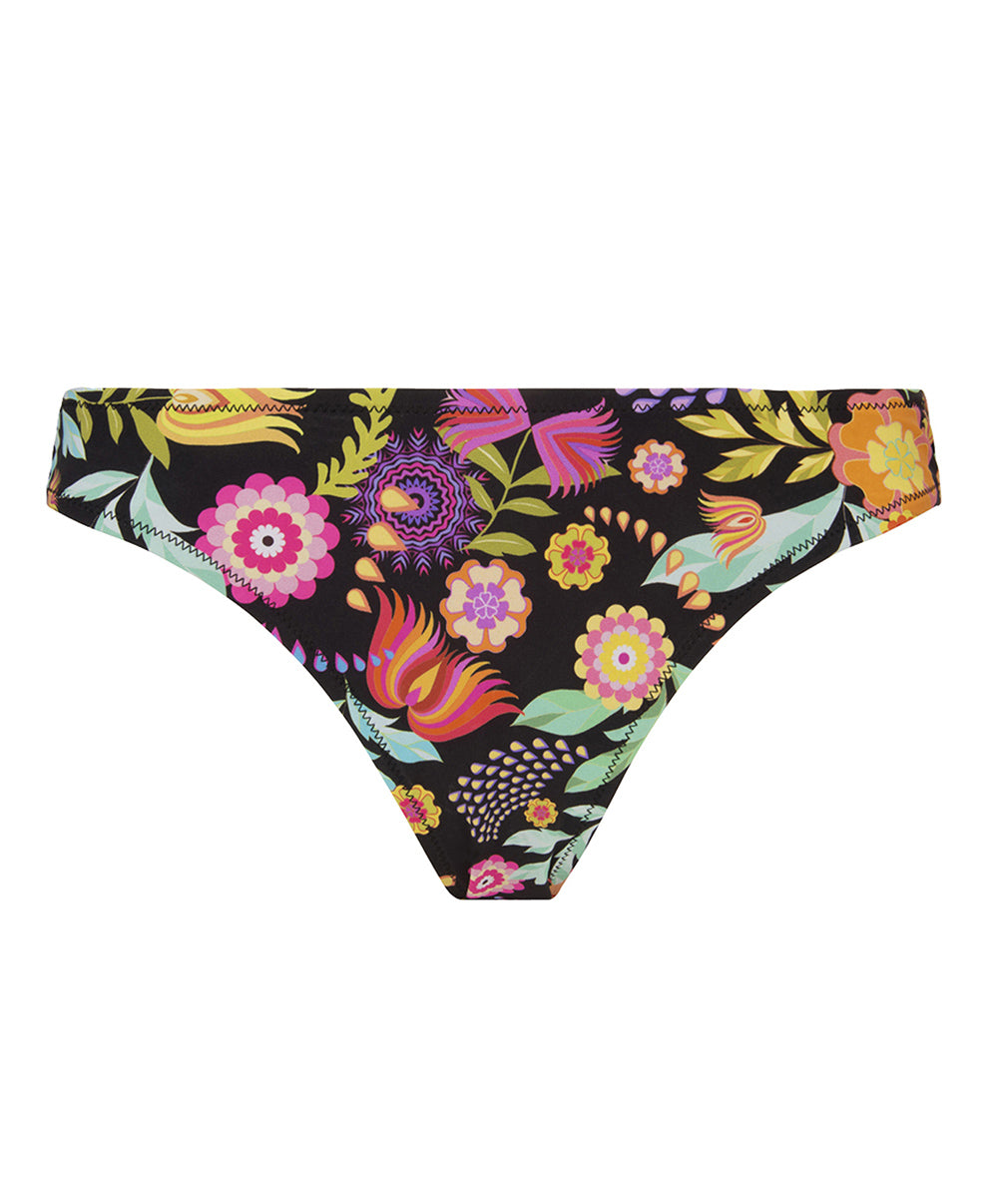 Slip de bain "Séduction" La Muse en Fleurs bouquet radieux noir Antigel Bain EBB0730-BR