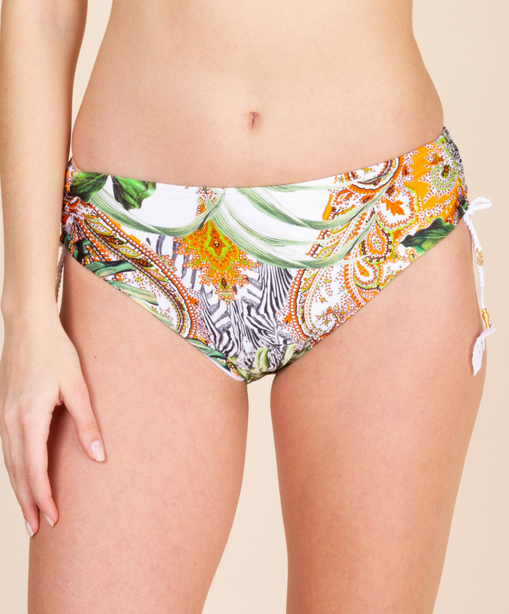Slip de bain taille mi-haute échancrure ajustable Lise Charmel bain Féérie Tropicale nature tropicale ABB0648-NT