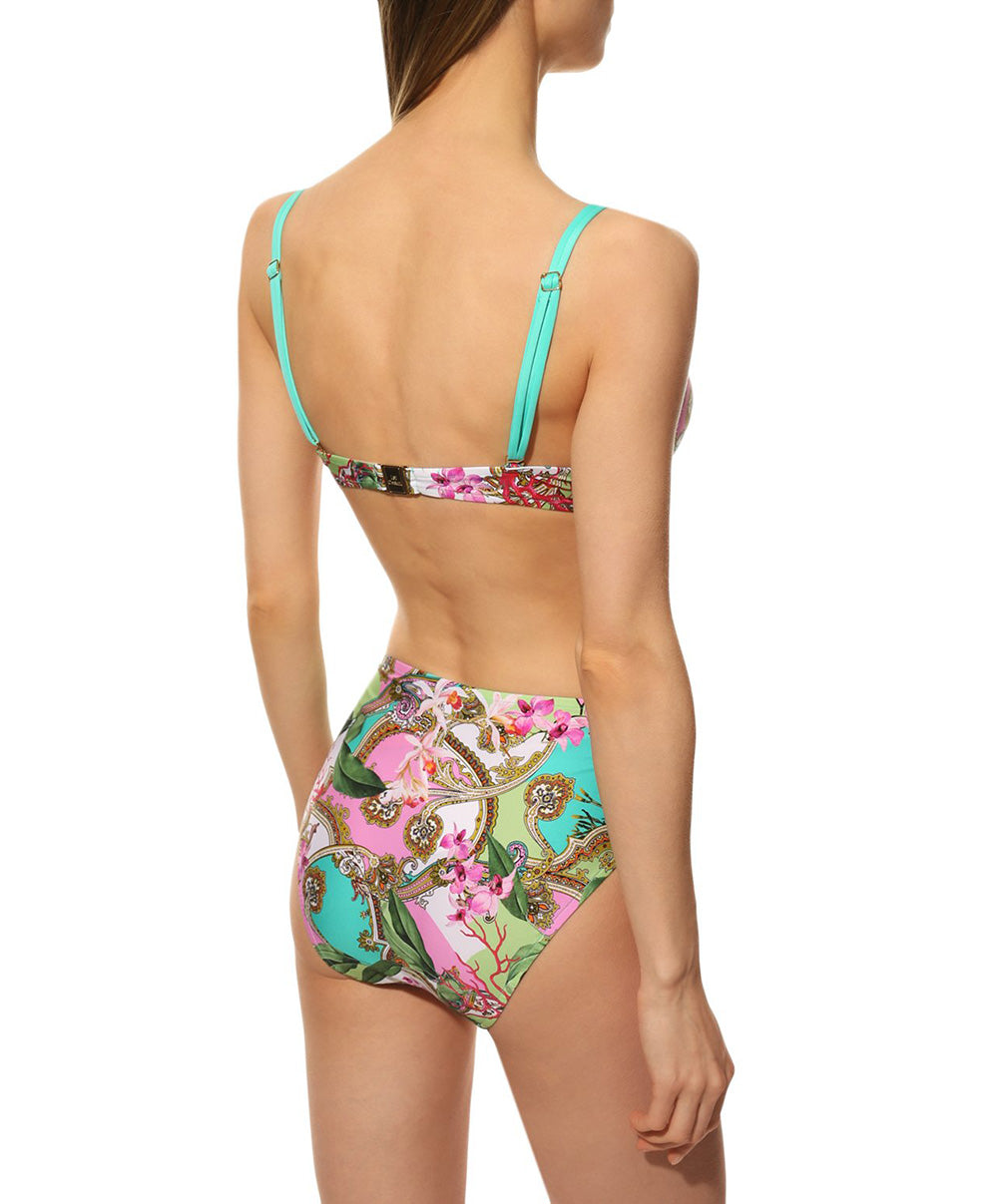 Slip de bain taille mi-haute échancrure ajustable Lise Charmel bain Splendeur Orchidée pink ABB0653-PO