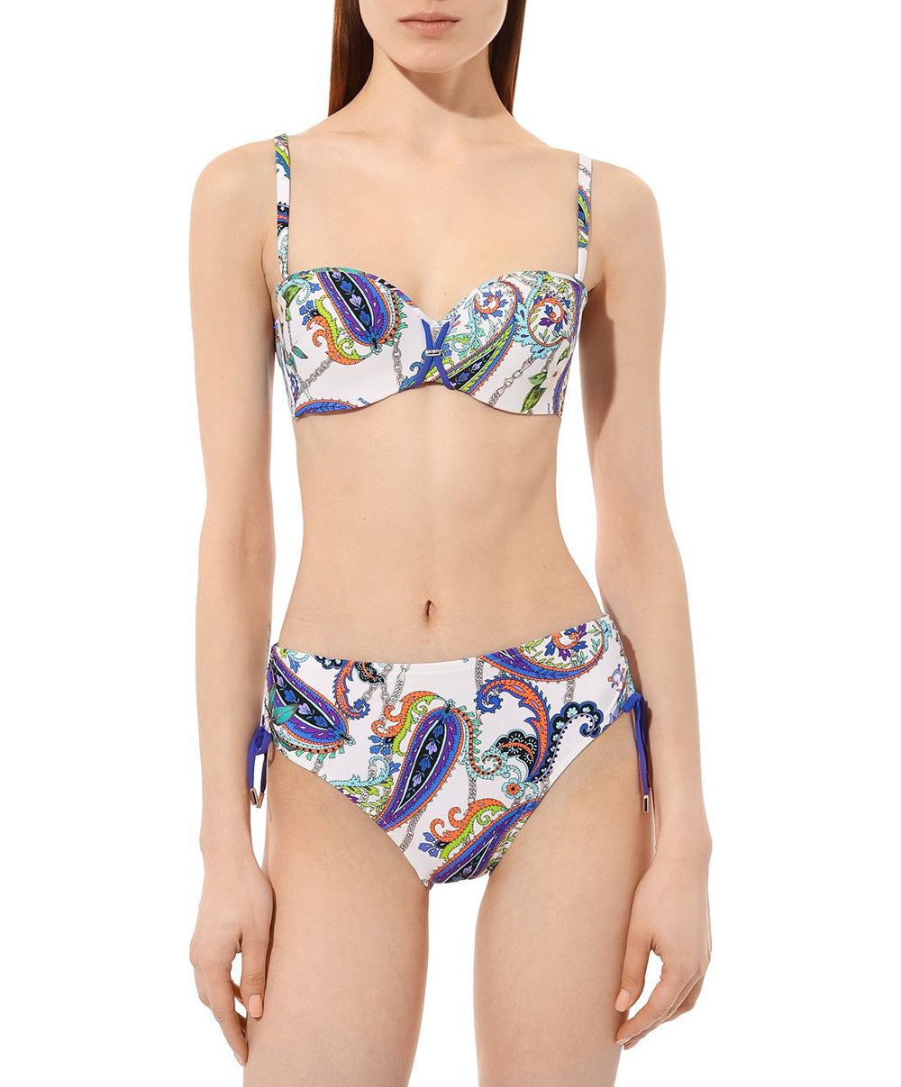 Slip de bain taille mi-haute échancrure ajustable Lise Charmel bain Odyssée Cashmer bleu ABB0663-BC