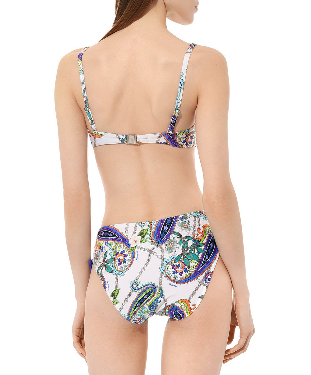 Slip de bain taille mi-haute échancrure ajustable Lise Charmel bain Odyssée Cashmer bleu ABB0663-BC