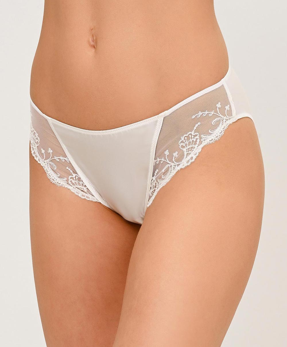 Slip dos opaque en soie Lise Charmel Splendeur soie écru nacre ACC0280-EN