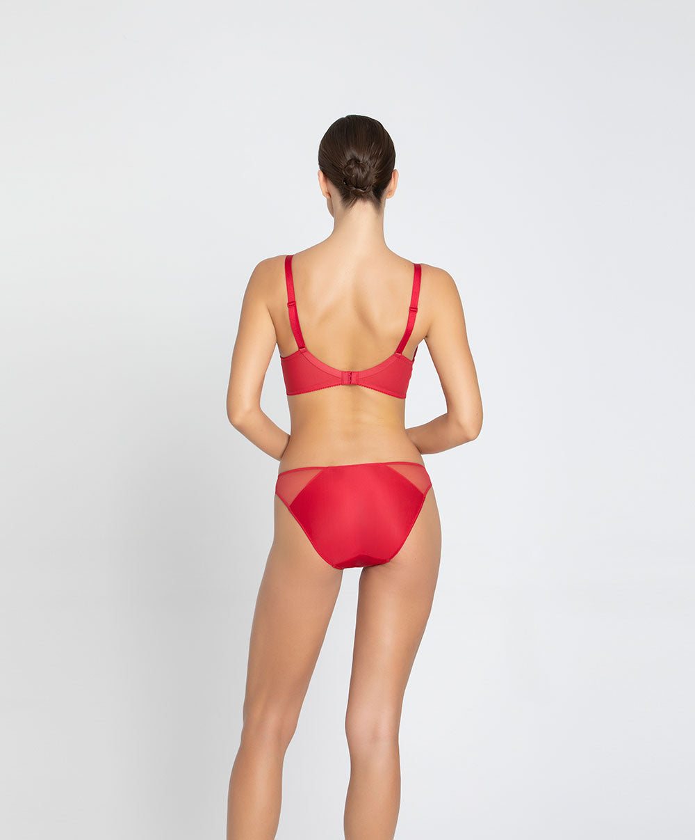 Slip dos opaque "Fantaisie" Lise Charmel Glamour Couture rouge ACH0207-GD