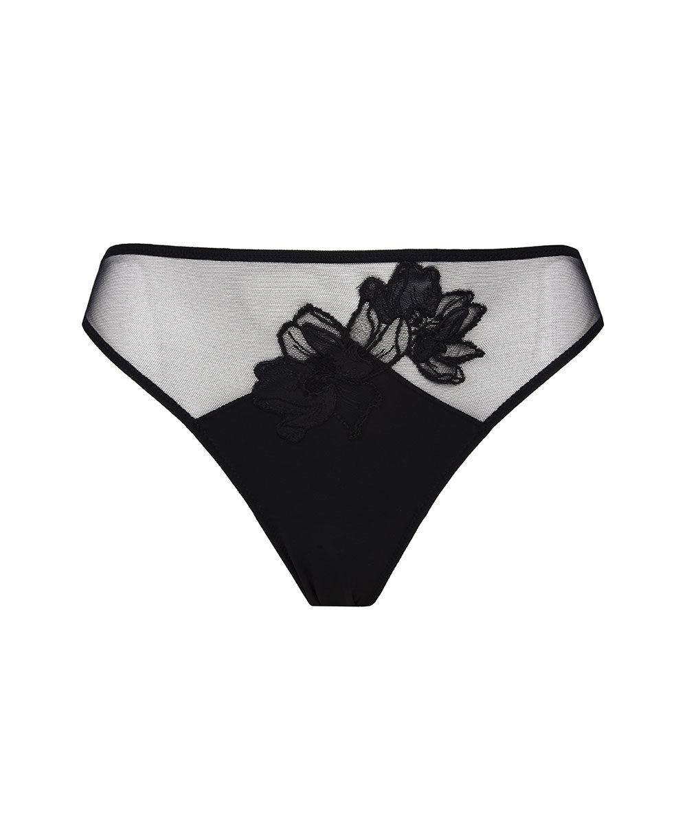 Slip dos opaque "Fantaisie" Lise Charmel Glamour Couture noir ACH0207-NO 1