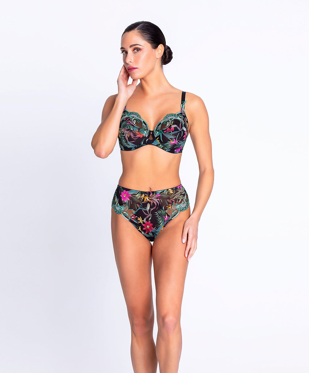 Slip haut Lise Charmel Fleurs Étoiles éclat étoile (noir et multicolore) ACH0396-EE