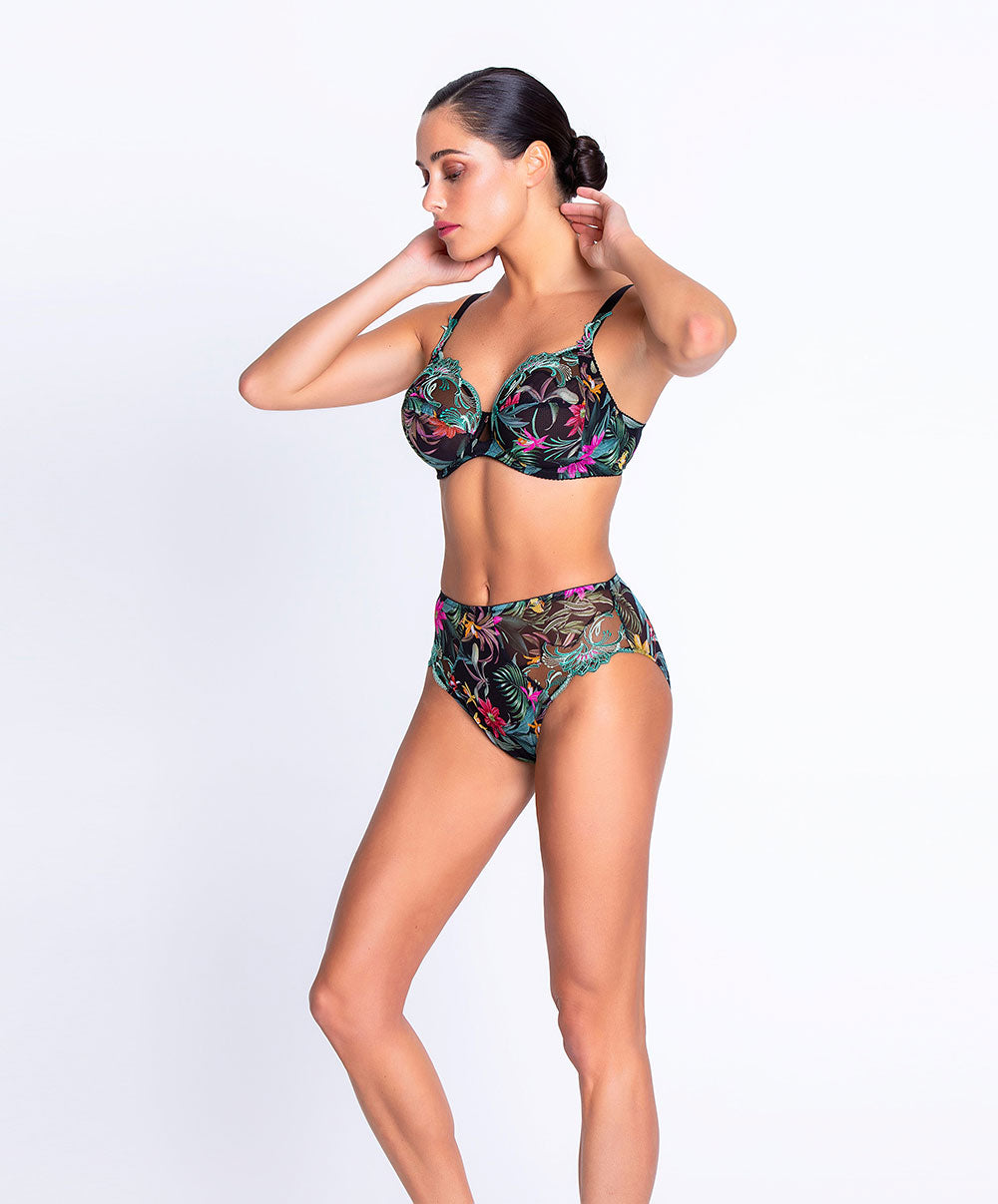 Slip haut Lise Charmel Fleurs Étoiles éclat étoile (noir et multicolore) ACH0396-EE