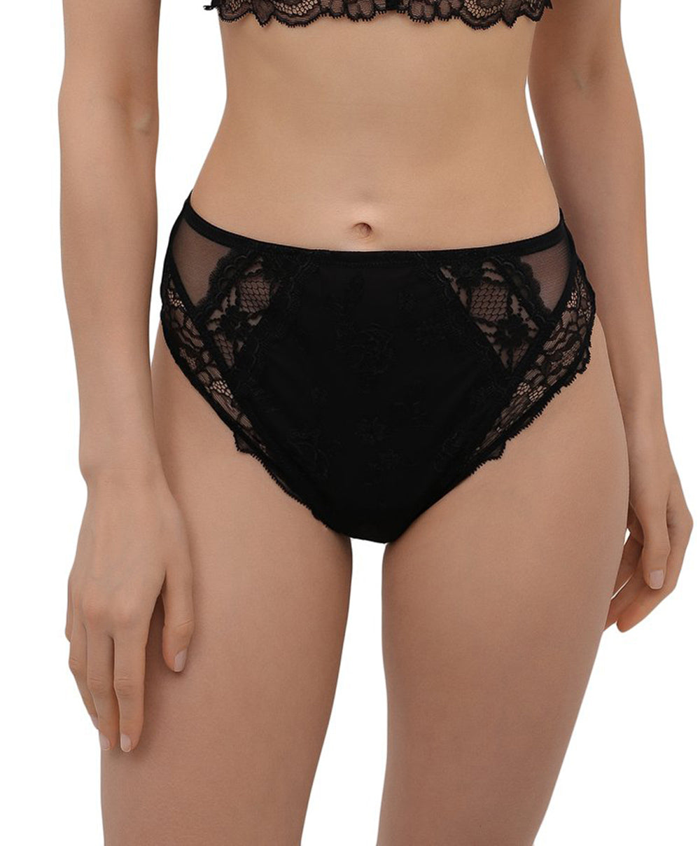 Slip haut dos opaque Lise Charmel Sublime en Dentelle noir ACH0313-NO