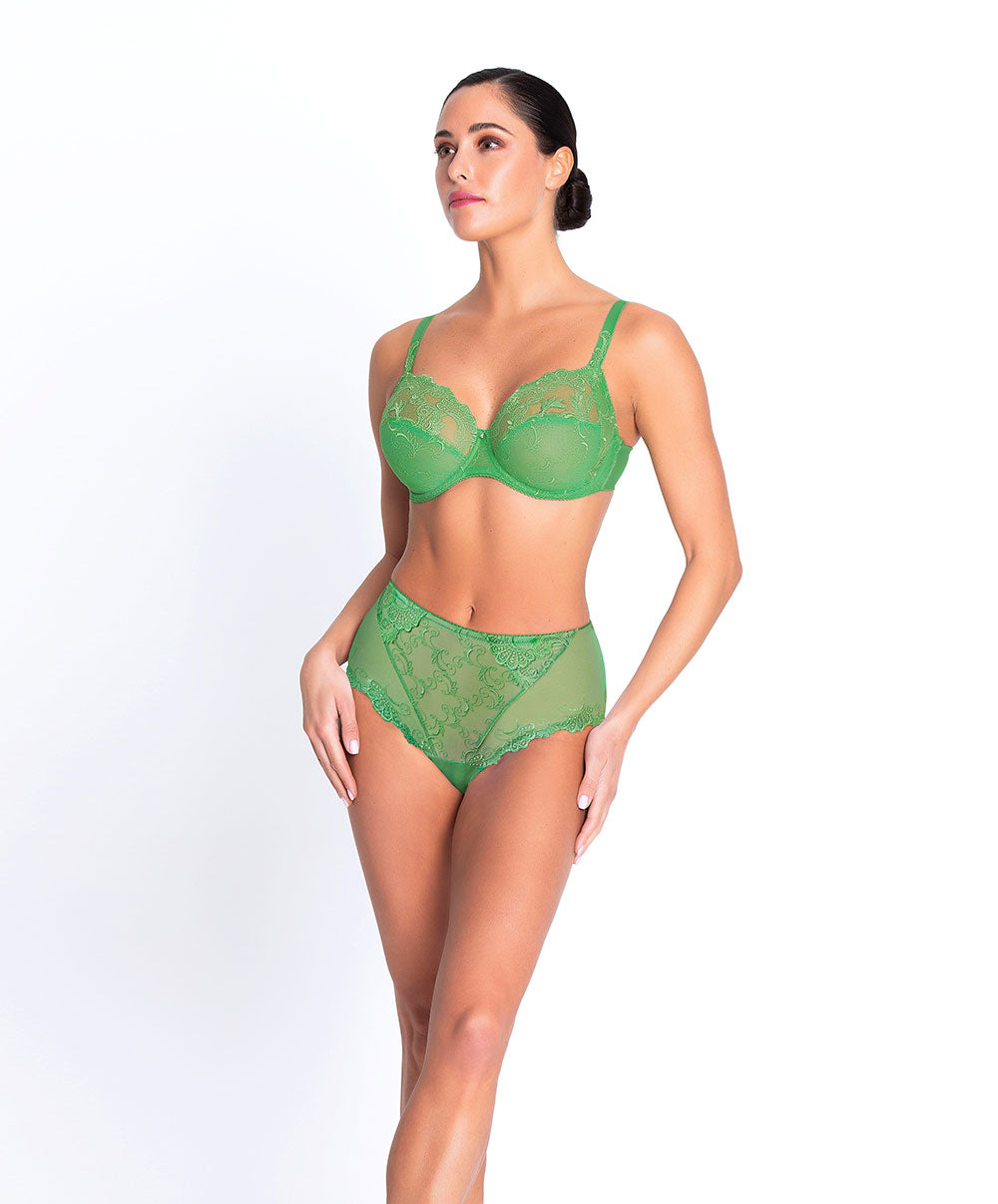 Slip haut grande taille Lise Charmel Dressing Floral émeraude BCC0388-DE