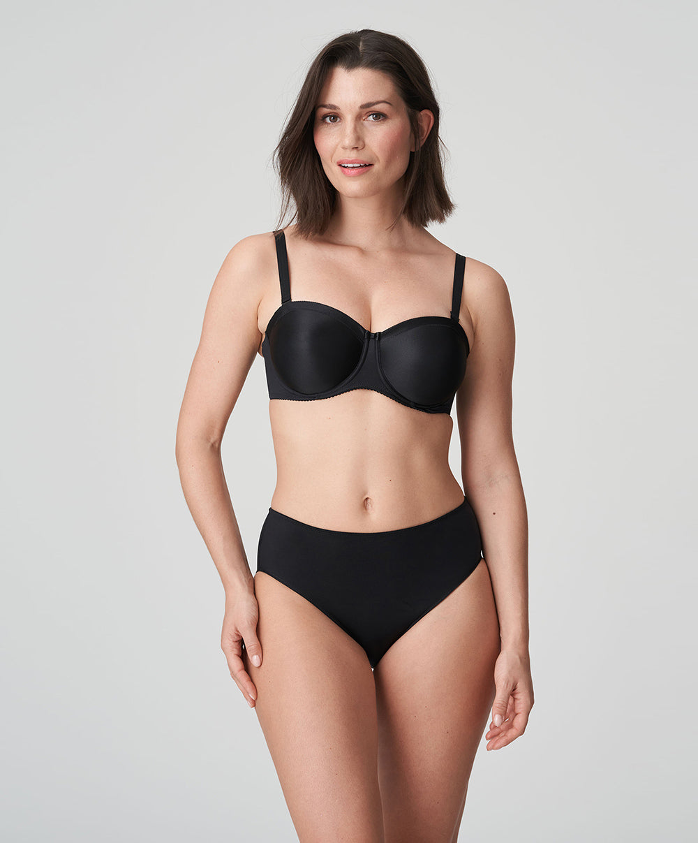 Slip taille haute invisible PrimaDonna Satin noir 0561331-ZWA