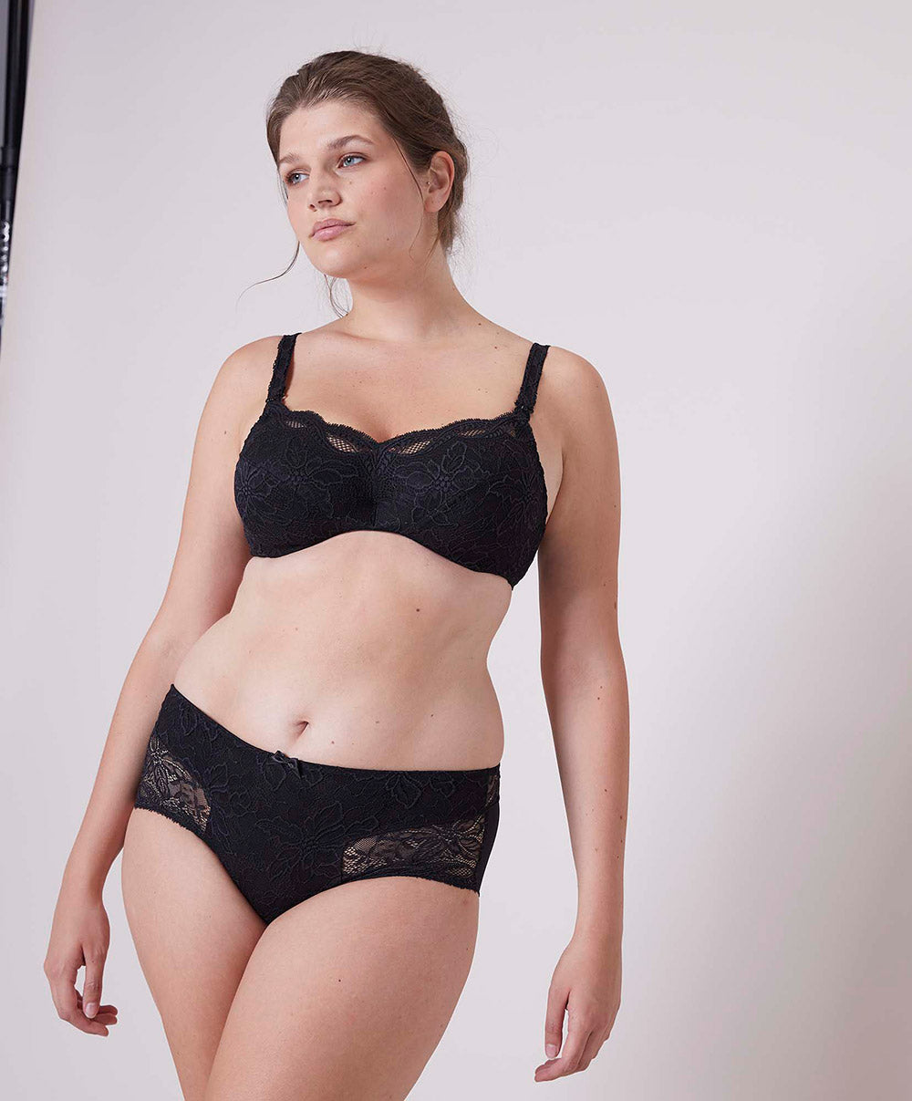 Soutien-gorge d'allaitement armatures amovibles grande taille Simone Pérèle Eden noir 12E399-015