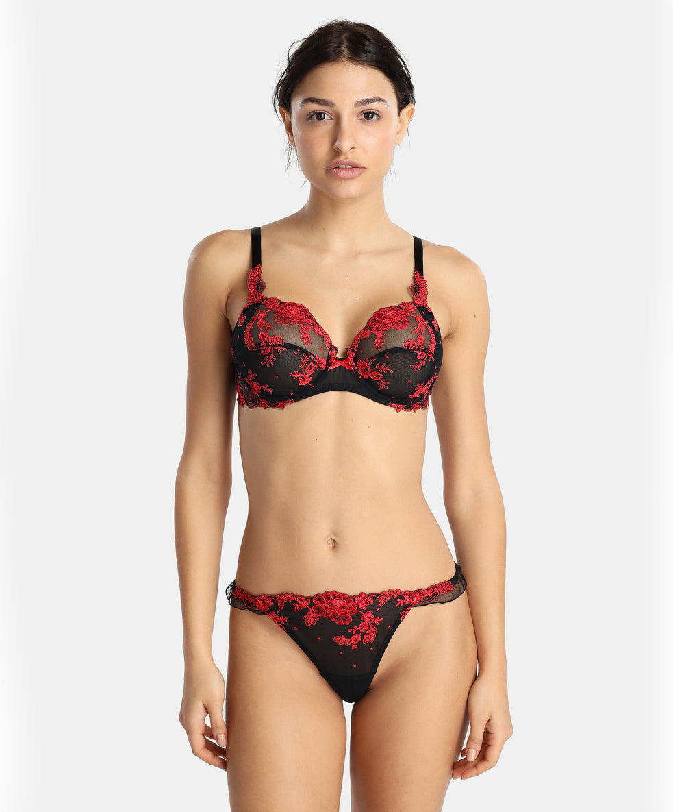 Soutien-gorge armature Lise Charmel Baisers de fleurs nuit amarante