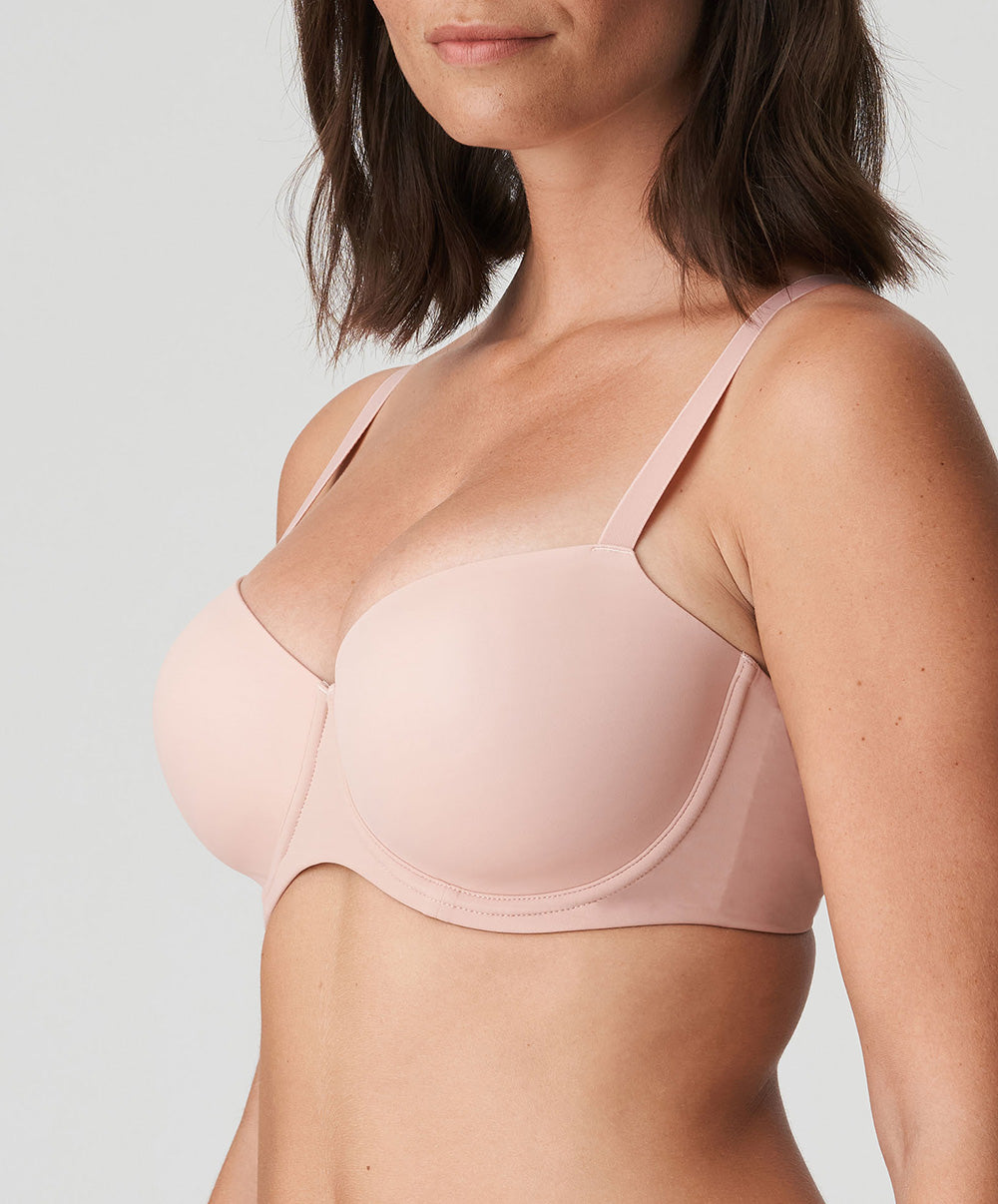 Soutien-gorge balconnet grande taille rembourré lisse invisible à armatures PrimaDonna Figuras rose poudré 0263252-PWD
