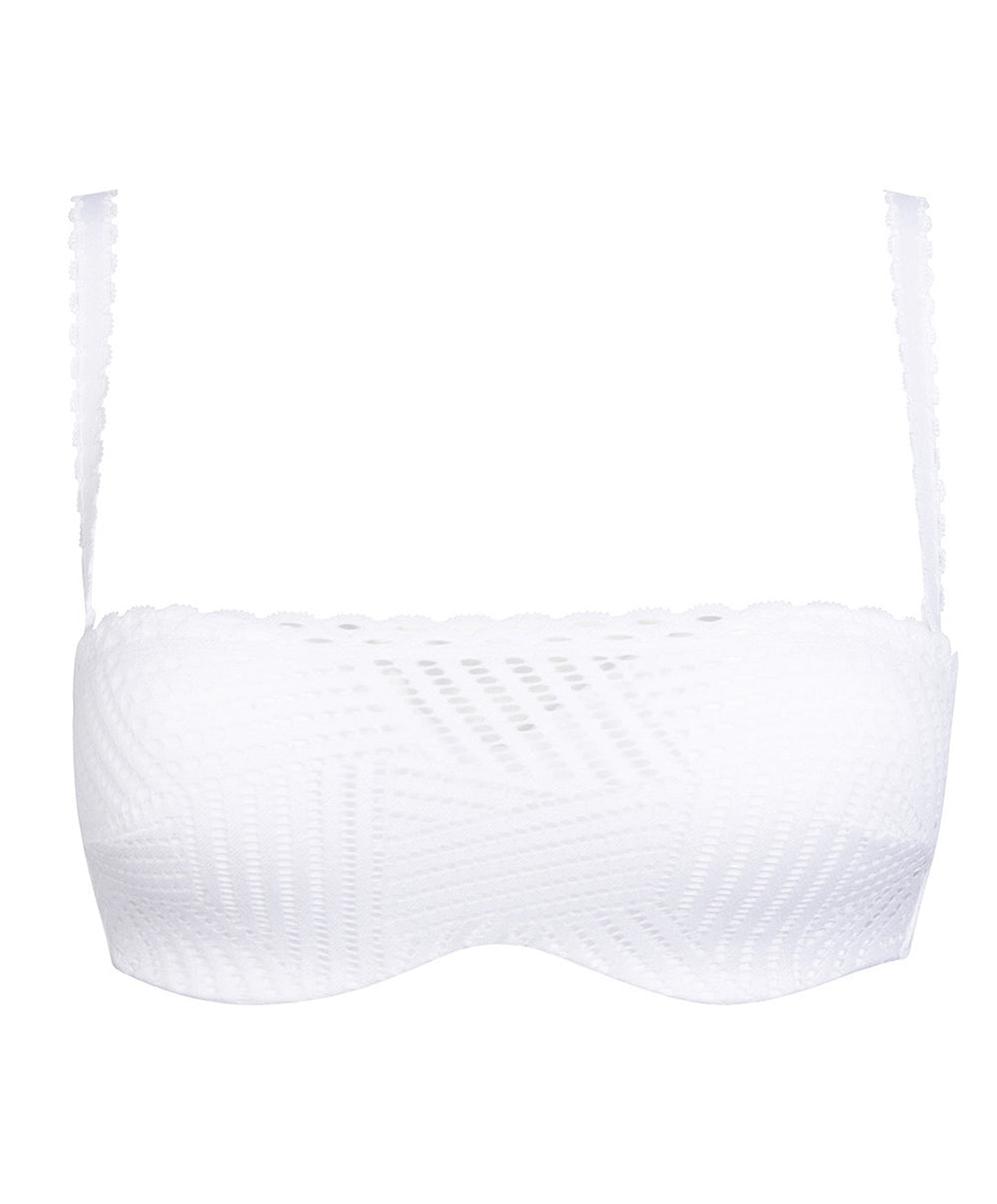 Soutien-gorge bandeau bretelles amovibles Antigel de Lise Charmel Tressage Graphic blanc ECC8337-5637-TB