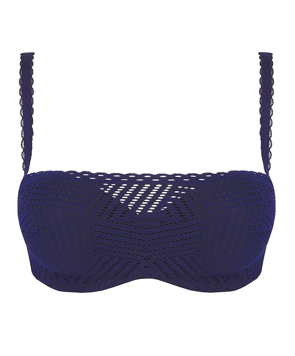 Soutien-gorge bandeau bretelles amovibles Antigel de Lise Charmel Tressage Graphic marine ECC8337-5637-TM