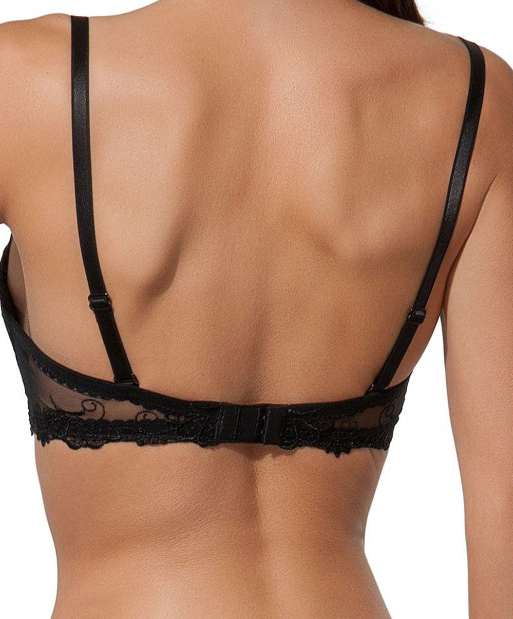 Soutien-gorge bandeau bretelles amovibles Lise Charmel Dressing Floral noir ACC5688-NO