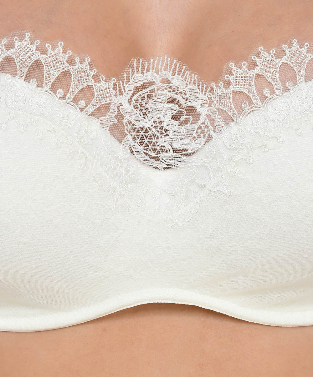 Soutien-gorge bandeau bretelles amovibles Lise Charmel Précieux diadème Nacre ACG5632-NA