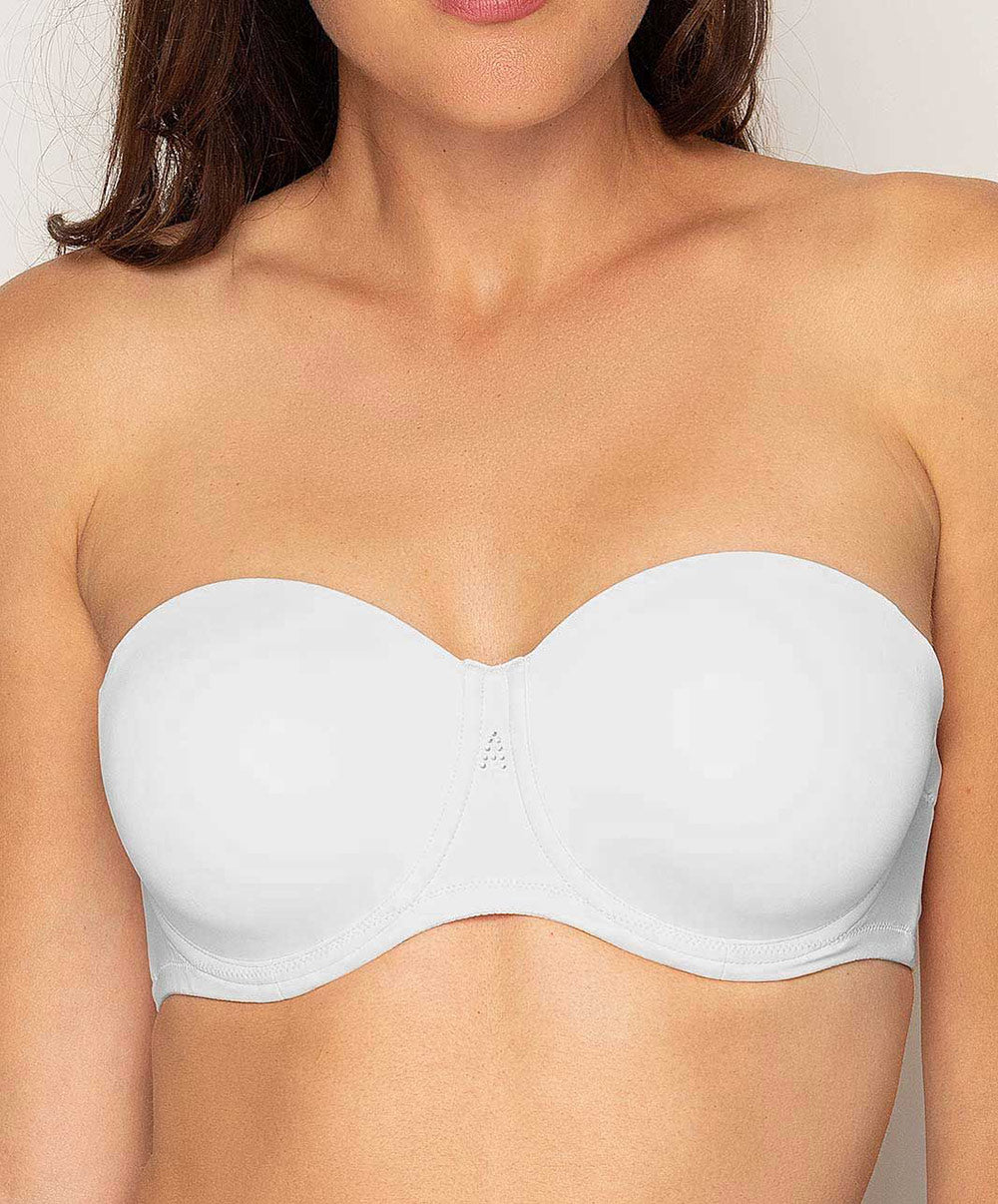 Soutien-gorge bandeau bretelles amovibles grande taille Antigel de Lise Charmel Culte Beauté blanc FCH5666-BL