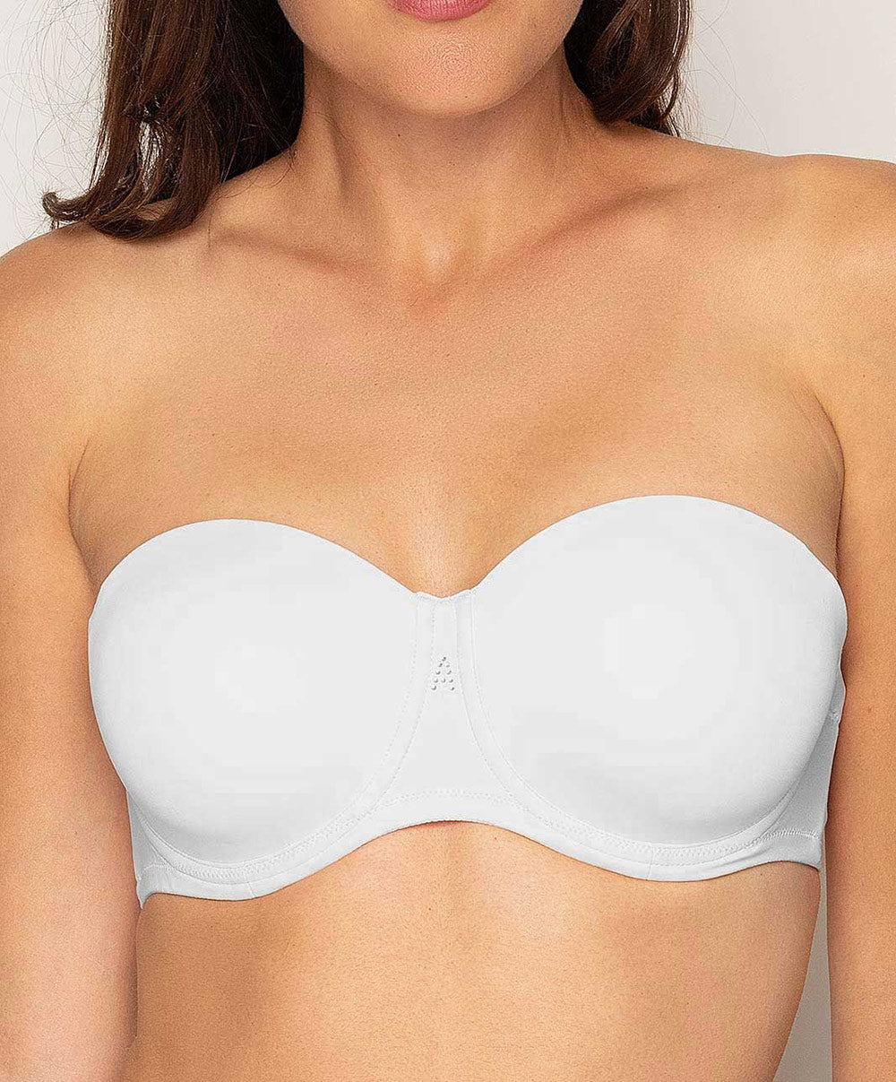 Soutien-gorge bandeau bretelles amovibles grande taille Antigel de Lise Charmel Culte Beauté blanc FCH5666-BL