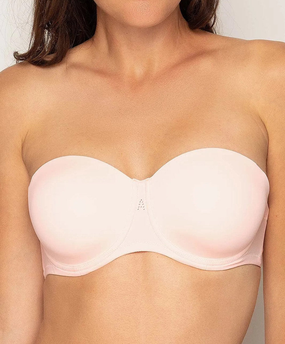 Soutien-gorge bandeau bretelles amovibles grande taille Antigel de Lise Charmel Culte Beauté rose délicat FCH5666-RD