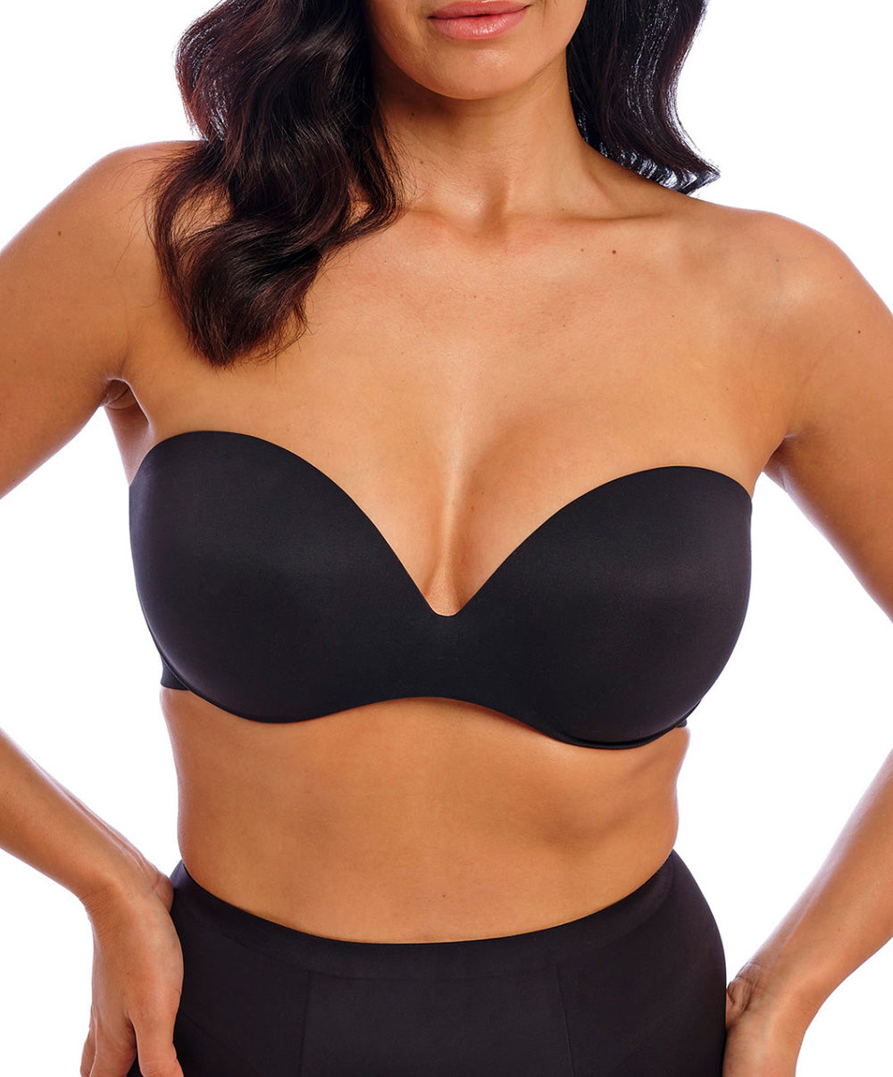 Soutien-gorge bandeau moulé bretelles amovibles invisible grande taille Wacoal Inès Secret noir WE601011-BLK
