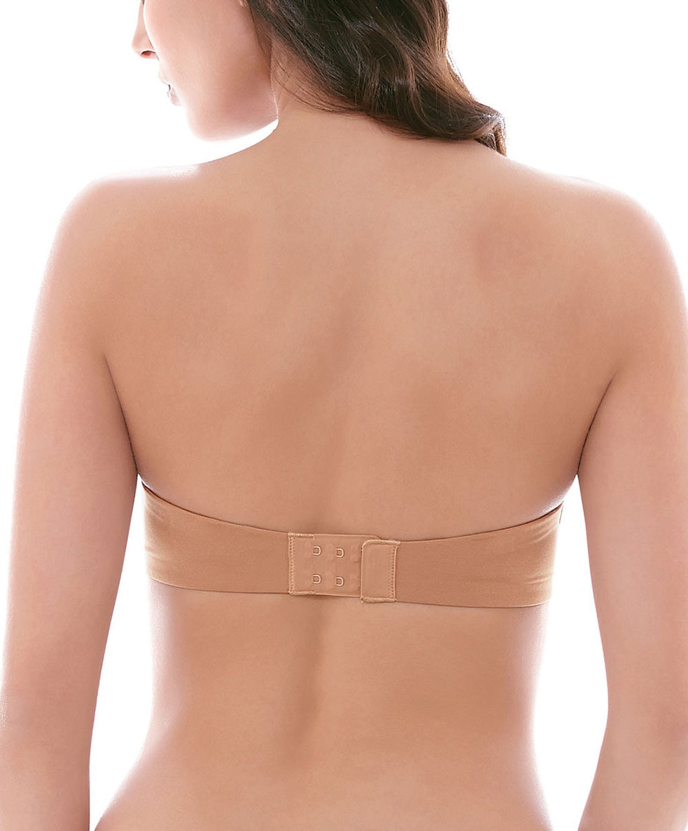 Soutien-gorge bandeau moulé sans bretelles invisible Wacoal Intuition beige toasté WE108011-TOG