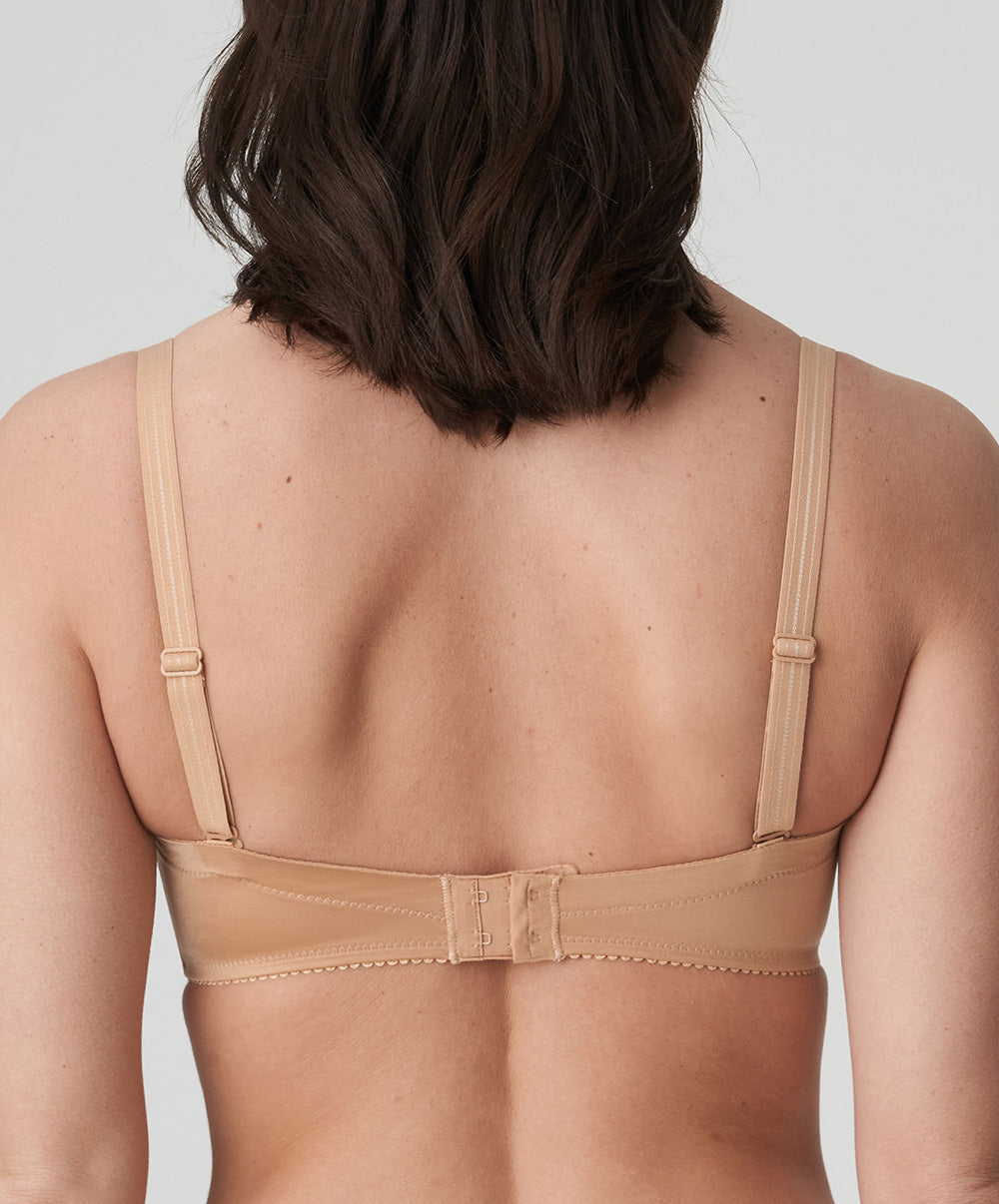 Soutien-gorge bandeau moulé lisse bretelles amovibles invisible à armatures PrimaDonna Satin cognac 0161331-COG