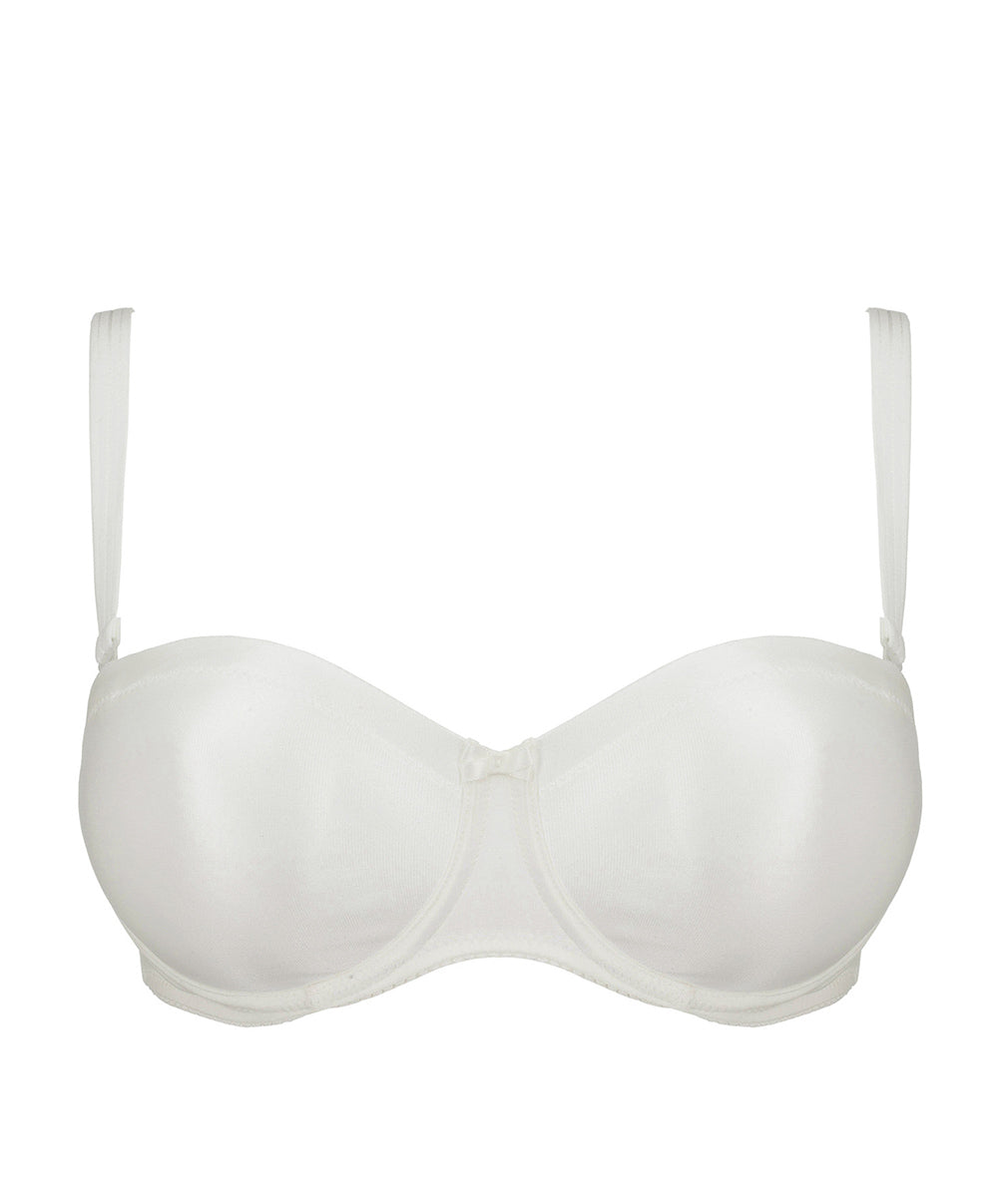 Soutien-gorge bandeau moulé lisse bretelles amovibles invisible à armatures PrimaDonna Satin noir 0161331-NAT