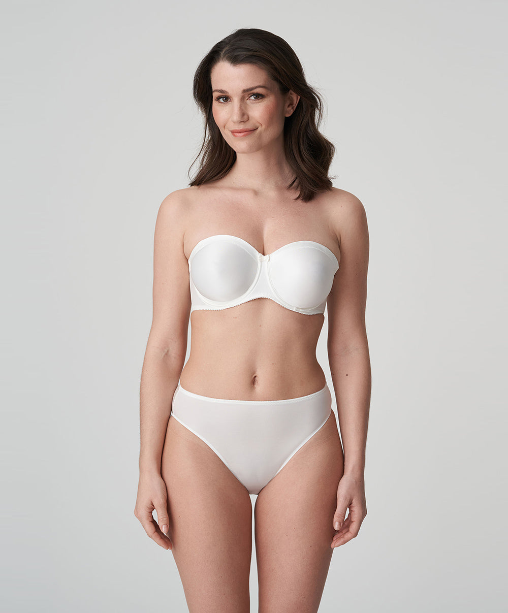Soutien-gorge bandeau moulé lisse bretelles amovibles invisible à armatures PrimaDonna Satin noir 0161331-NAT