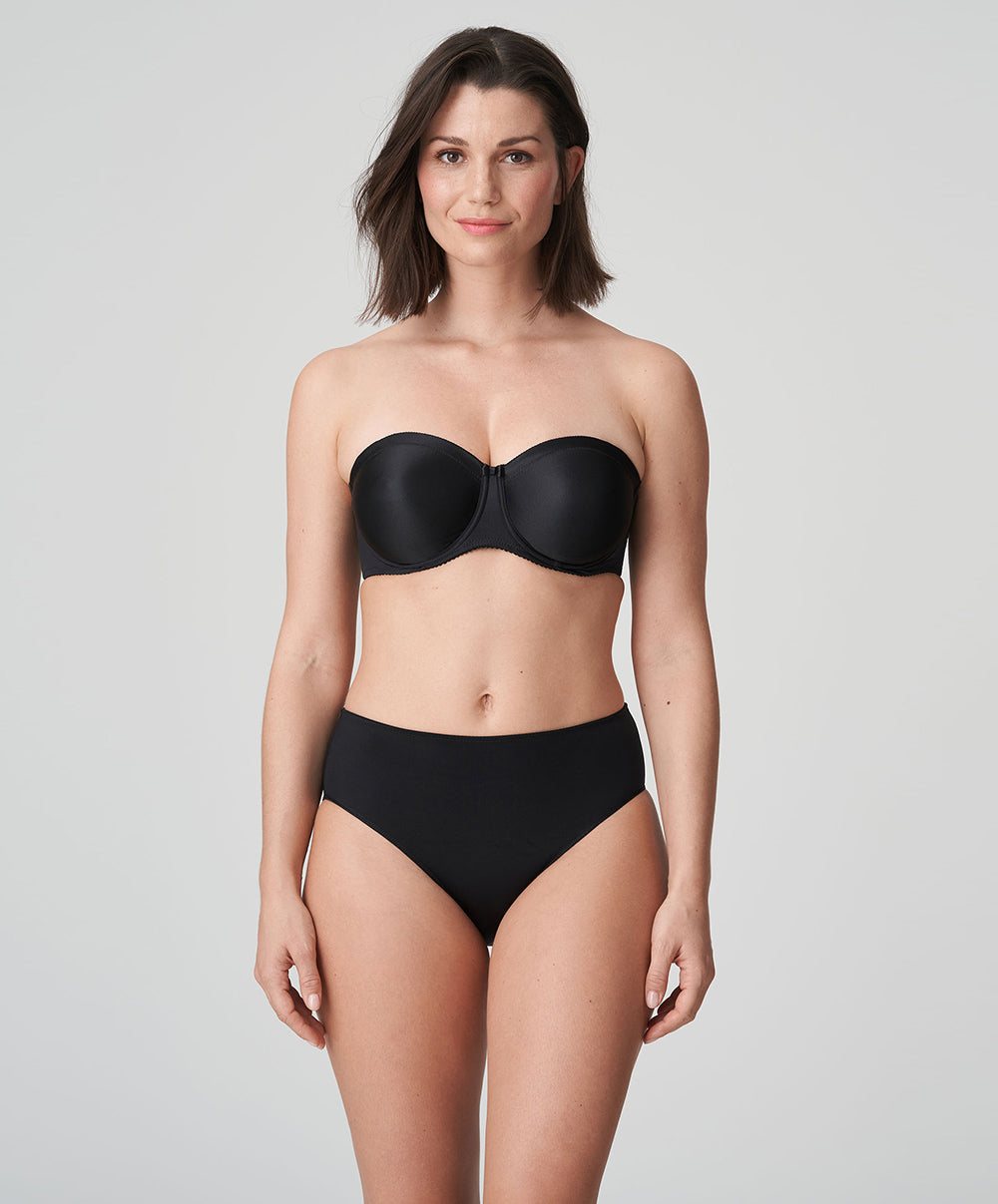 Soutien-gorge bandeau moulé lisse bretelles amovibles invisible à armatures PrimaDonna Satin noir 0161331-ZWA
