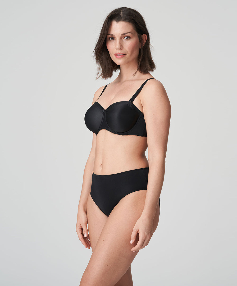Soutien-gorge bandeau moulé lisse bretelles amovibles invisible à armatures PrimaDonna Satin noir 0161331-ZWA