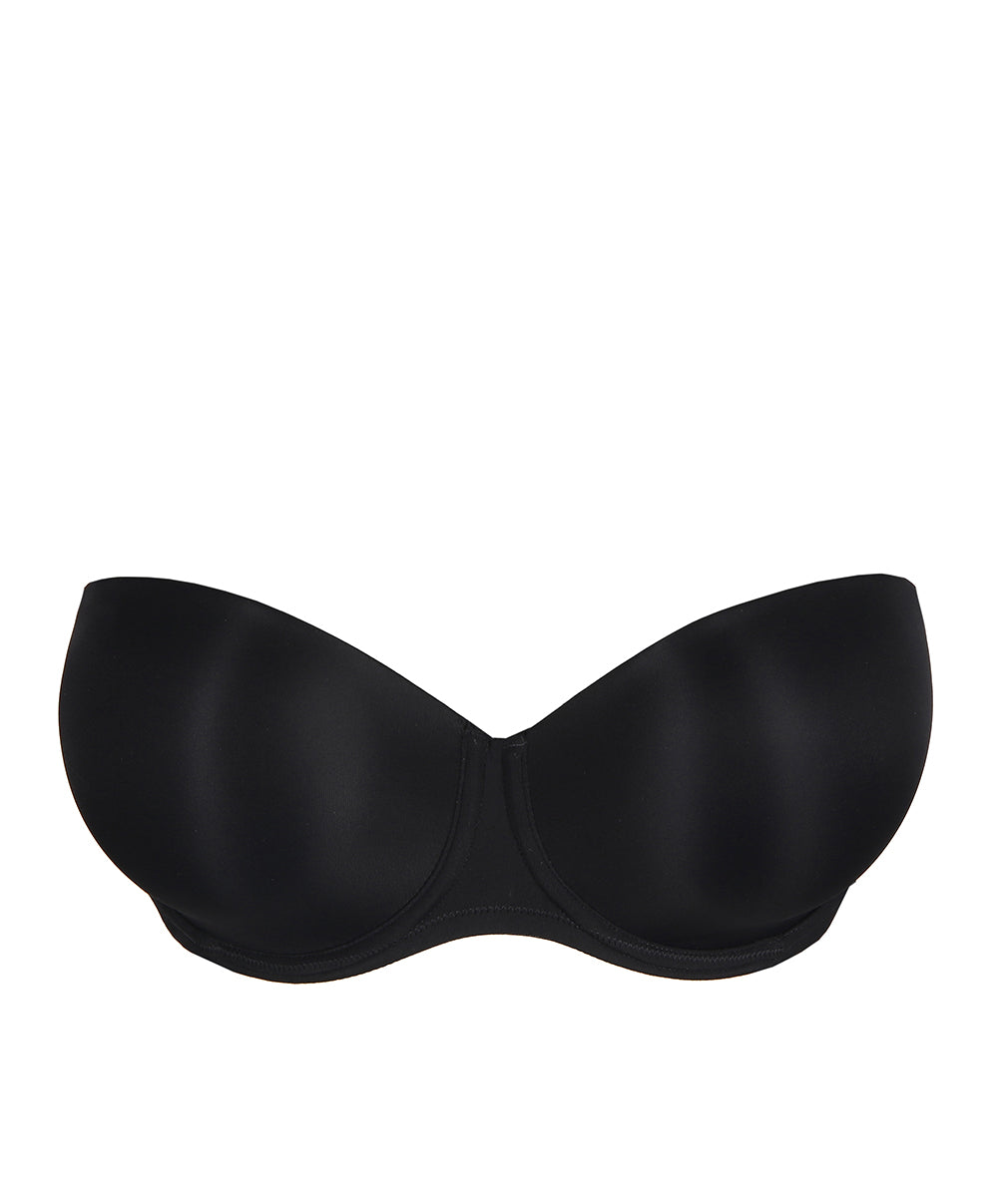 Soutien-gorge bandeau rembourré lisse bretelles amovibles invisible à armatures PrimaDonna Figuras charbon 0263258-CHB