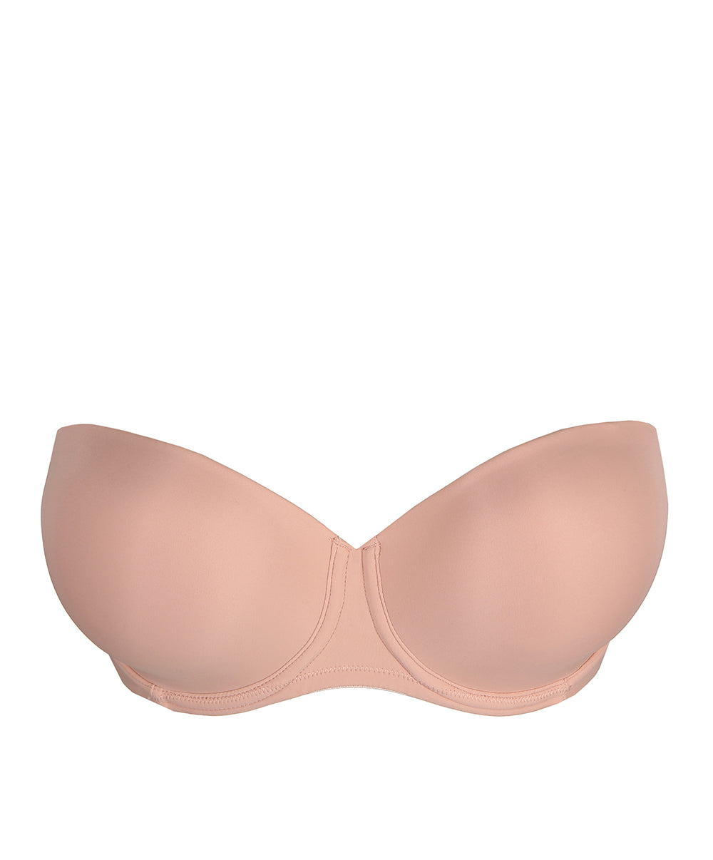 Soutien-gorge bandeau rembourré lisse bretelles amovibles invisible à armatures PrimaDonna Figuras rose poudré 0263258-PWD