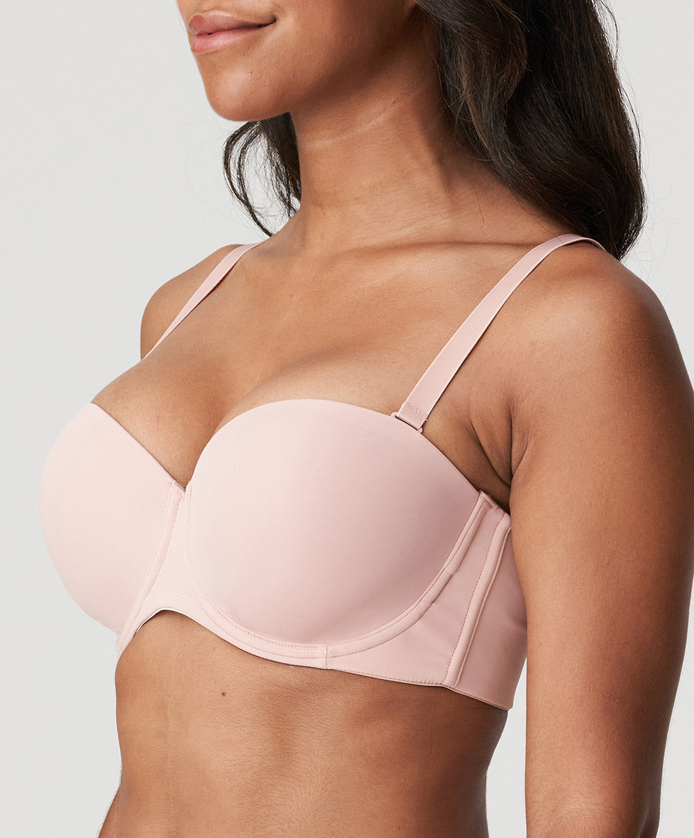 Soutien-gorge bandeau rembourré lisse bretelles amovibles invisible à armatures PrimaDonna Figuras rose poudré 0263258-PWD
