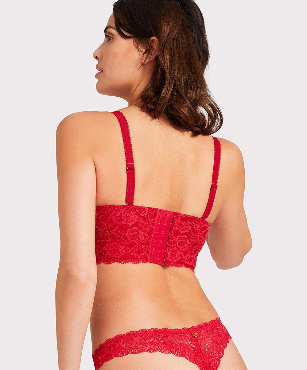 Soutien-gorge brassière confort sans armatures bralette rouge Rosessence rouge gala Aubade HK10-02-GALA