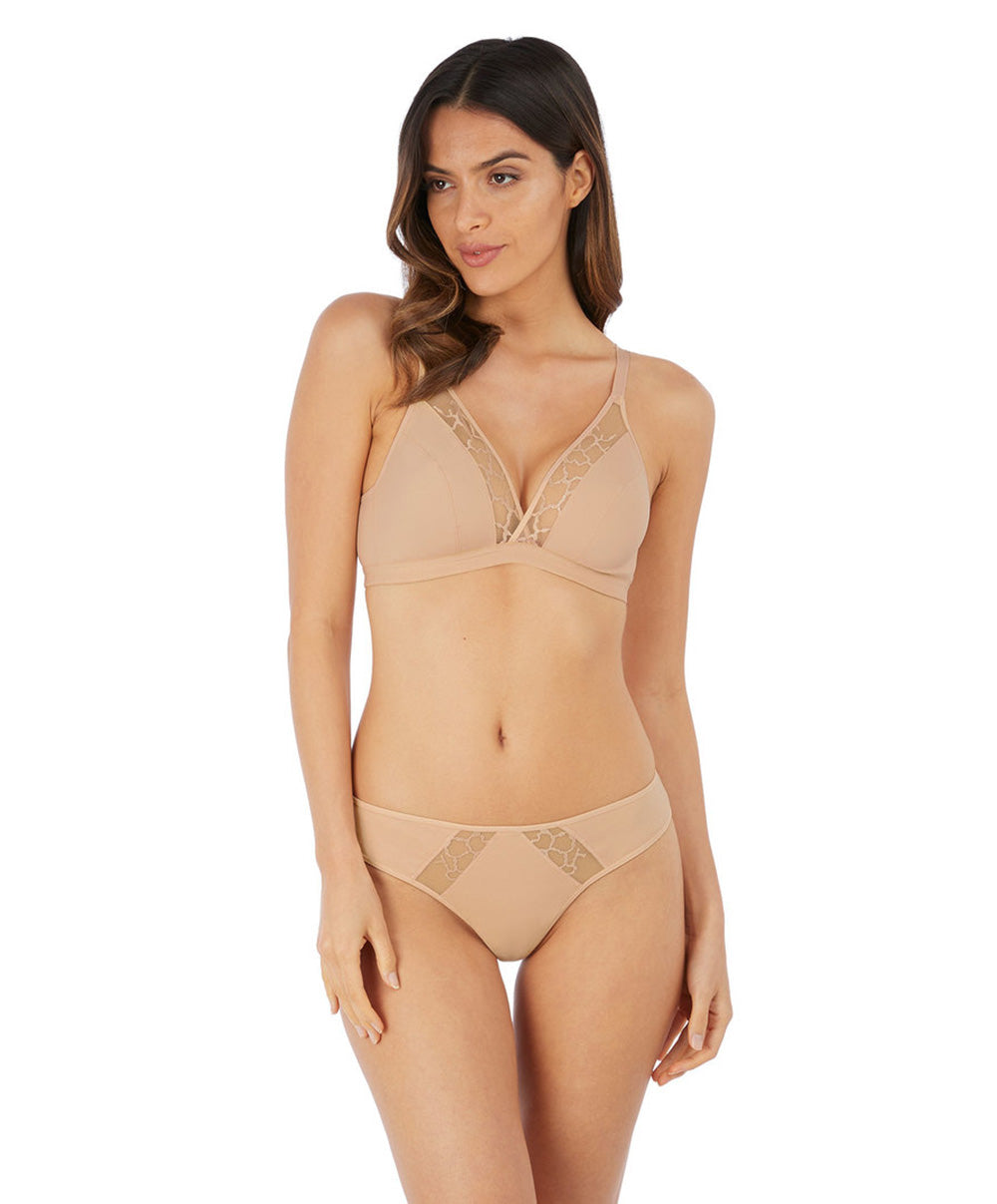 Soutien-gorge brassière sans armatures Wacoal Lisse frappe nude WE145003-FRP