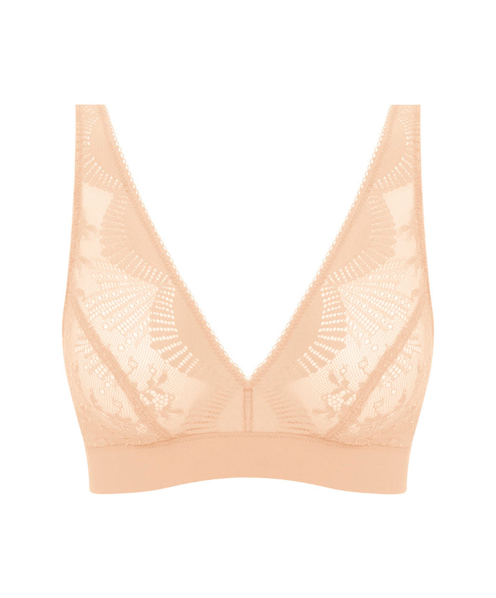 Soutien-gorge brassière sans armatures Wacoal Sensu Lace champagne WE601203-CHN