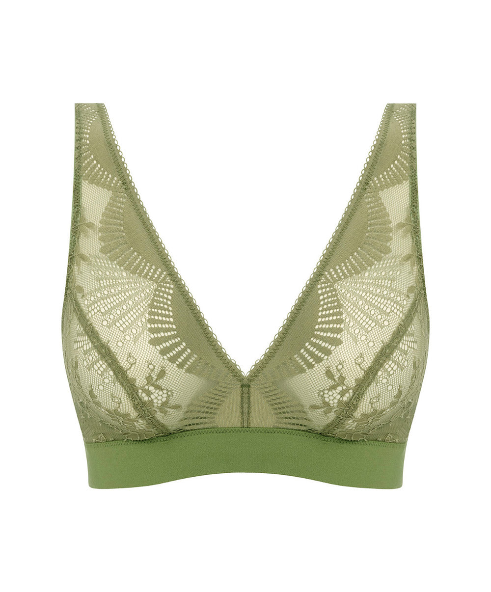 Soutien-gorge brassière sans armatures Wacoal Sensu Lace vert soie WE601203-GEN
